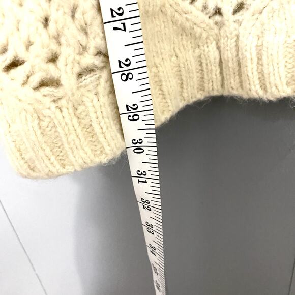 NEW American Eagle Cream Oversized Pointelle Crewneck Boho Sweater XL - Picture 6 of 8